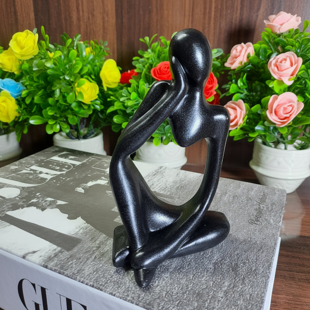 Golden Abstract Thinking Statue