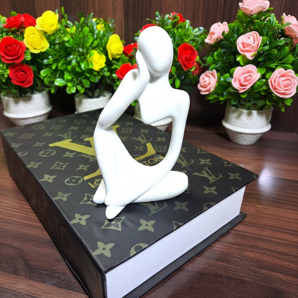 Golden Abstract Thinking Statue