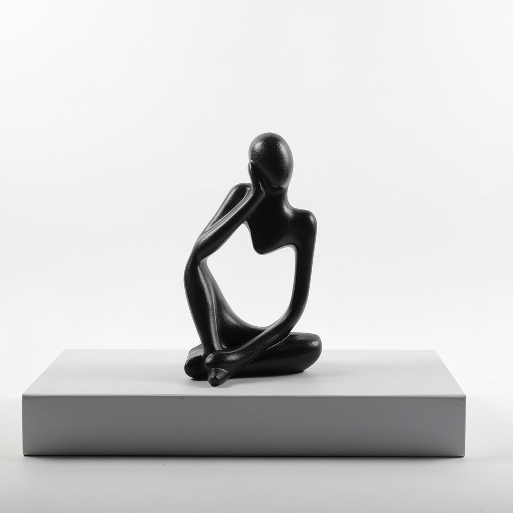 Golden Abstract Thinking Statue