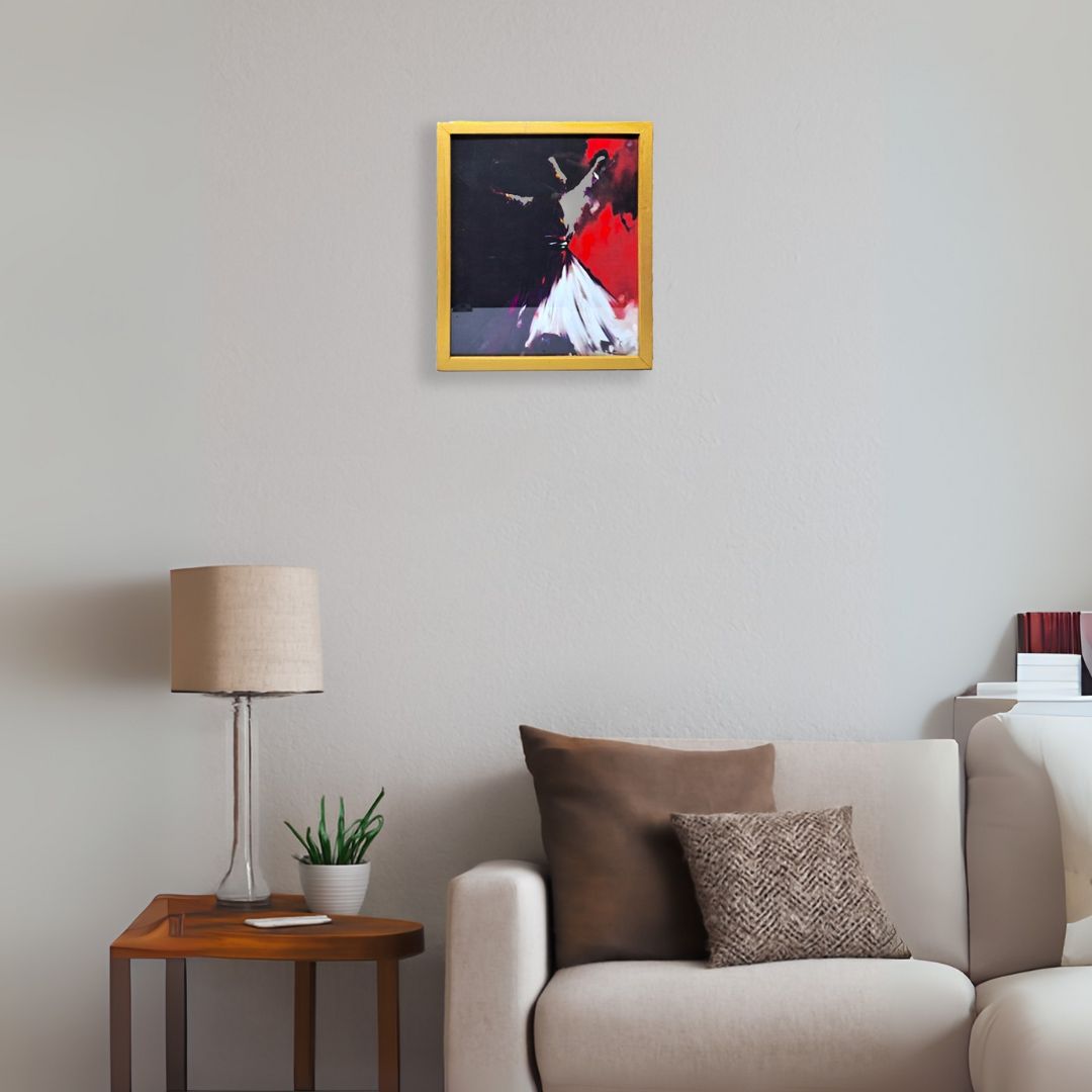 Wooden Wall Hanging Photo Frame with Glass at Front (Sufi Art)