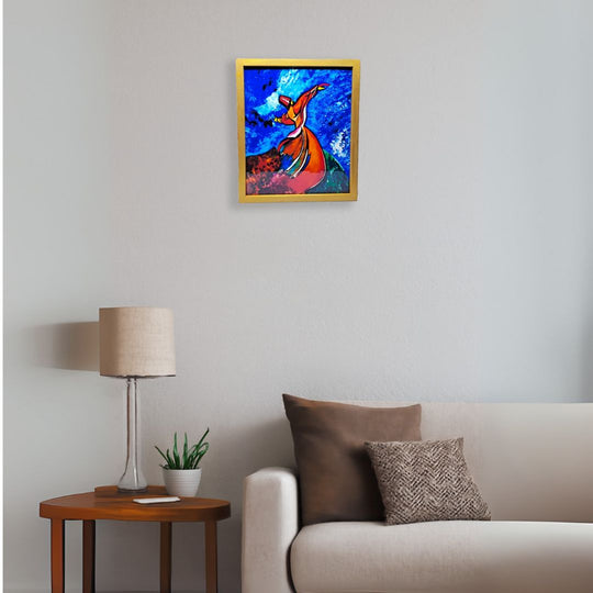 Wooden Wall Hanging Photo Frame with Glass at Front (Sufi Art)