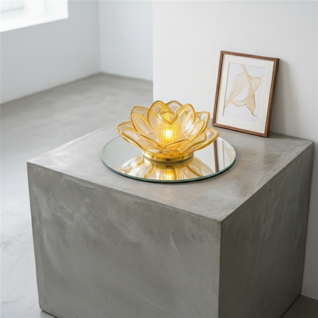 Lotus flower-shaped flameless LED light
