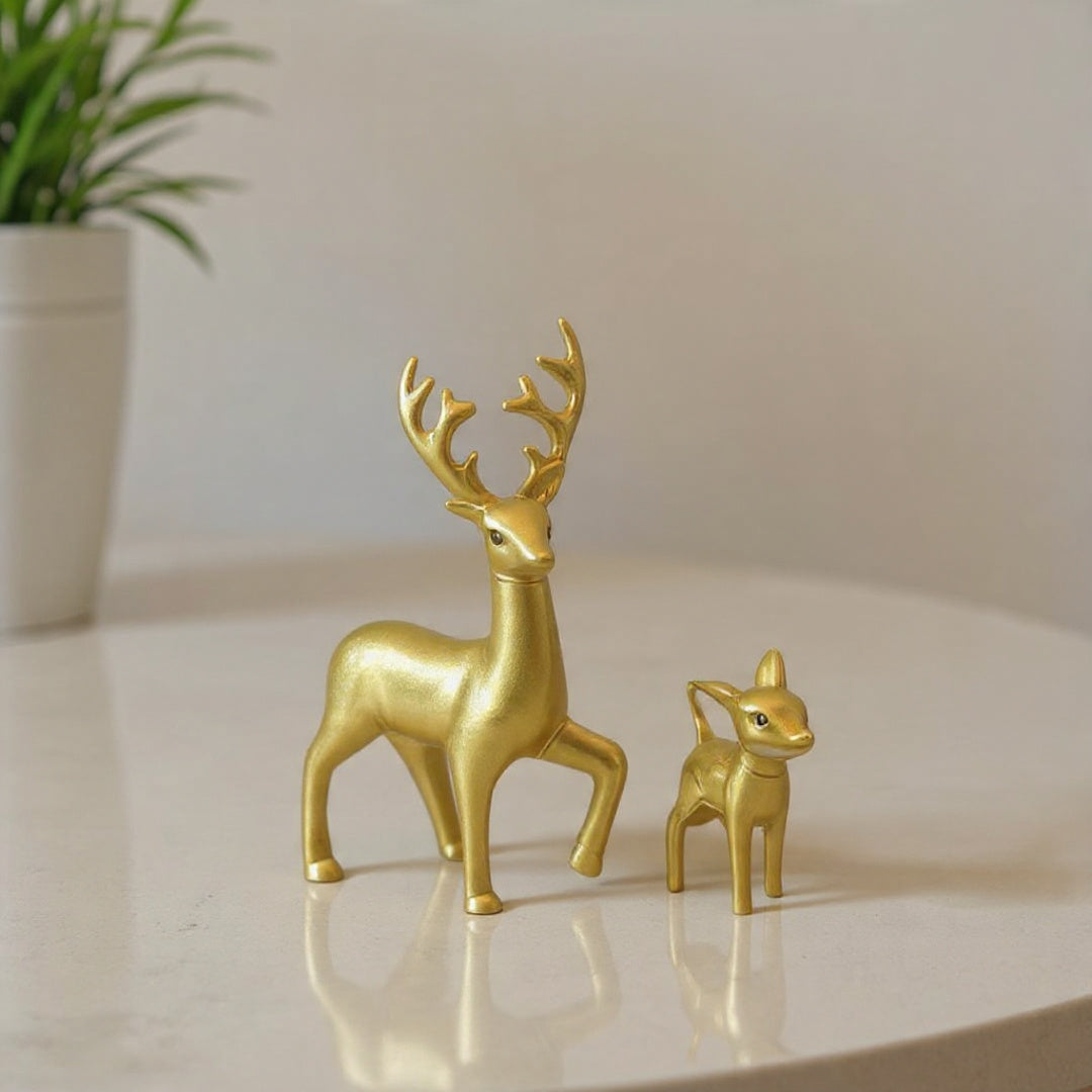 Golden Cute Deer Mother & Child (2 Pieces in Set)