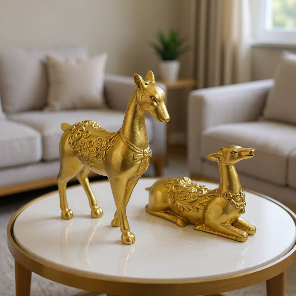 Set of 2 Golden Deers