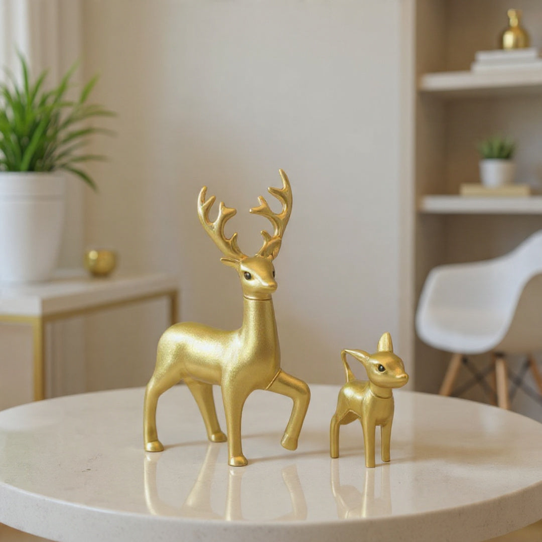 Golden Cute Deer Mother & Child (2 Pieces in Set)