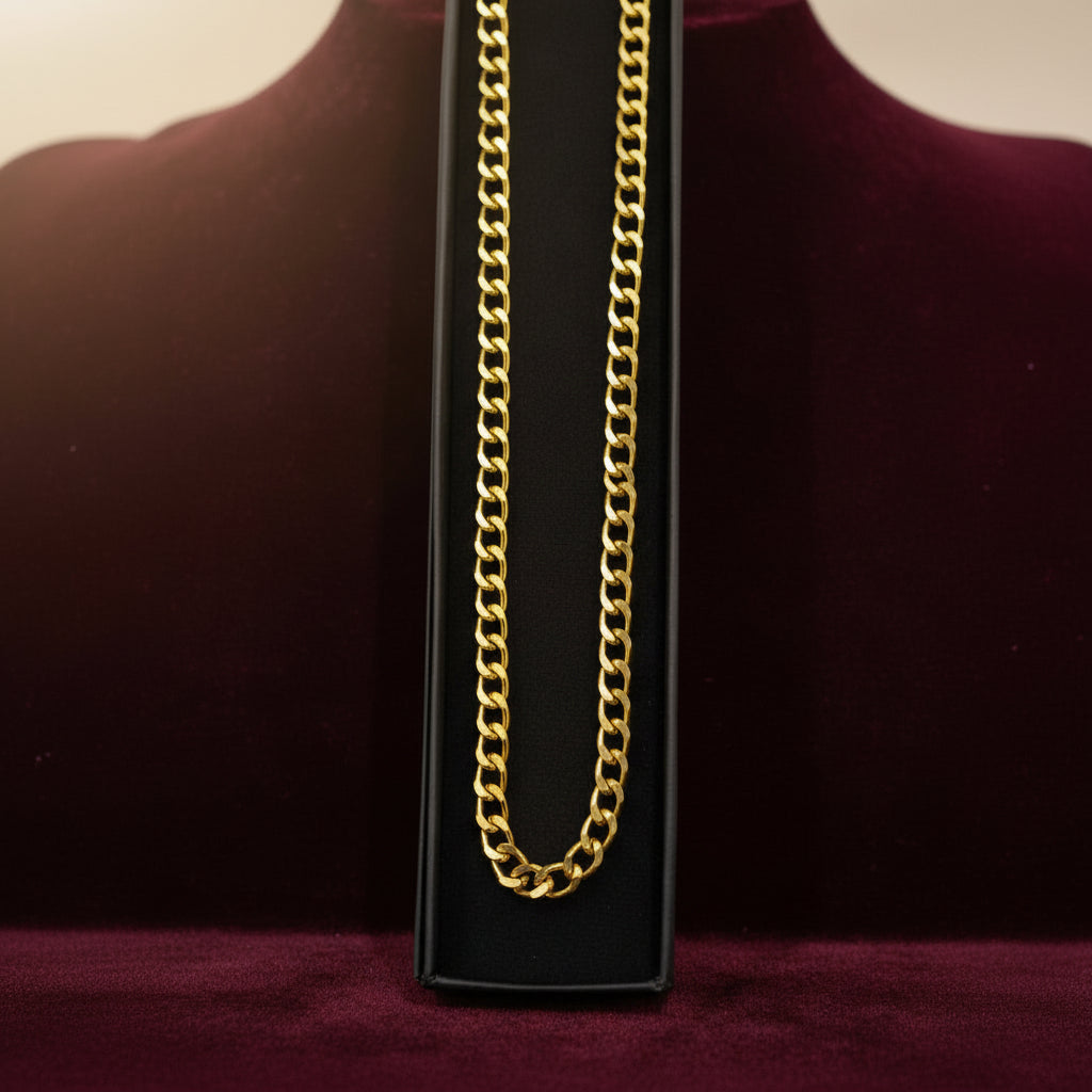 Golden Cuban Chain in Gift Packing