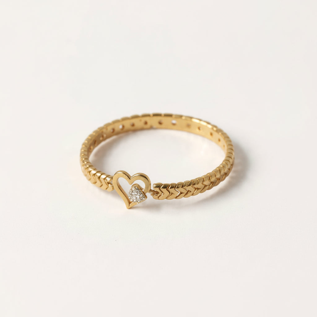 Bracelet with Golden & Crystal Hearts in Gift Packing