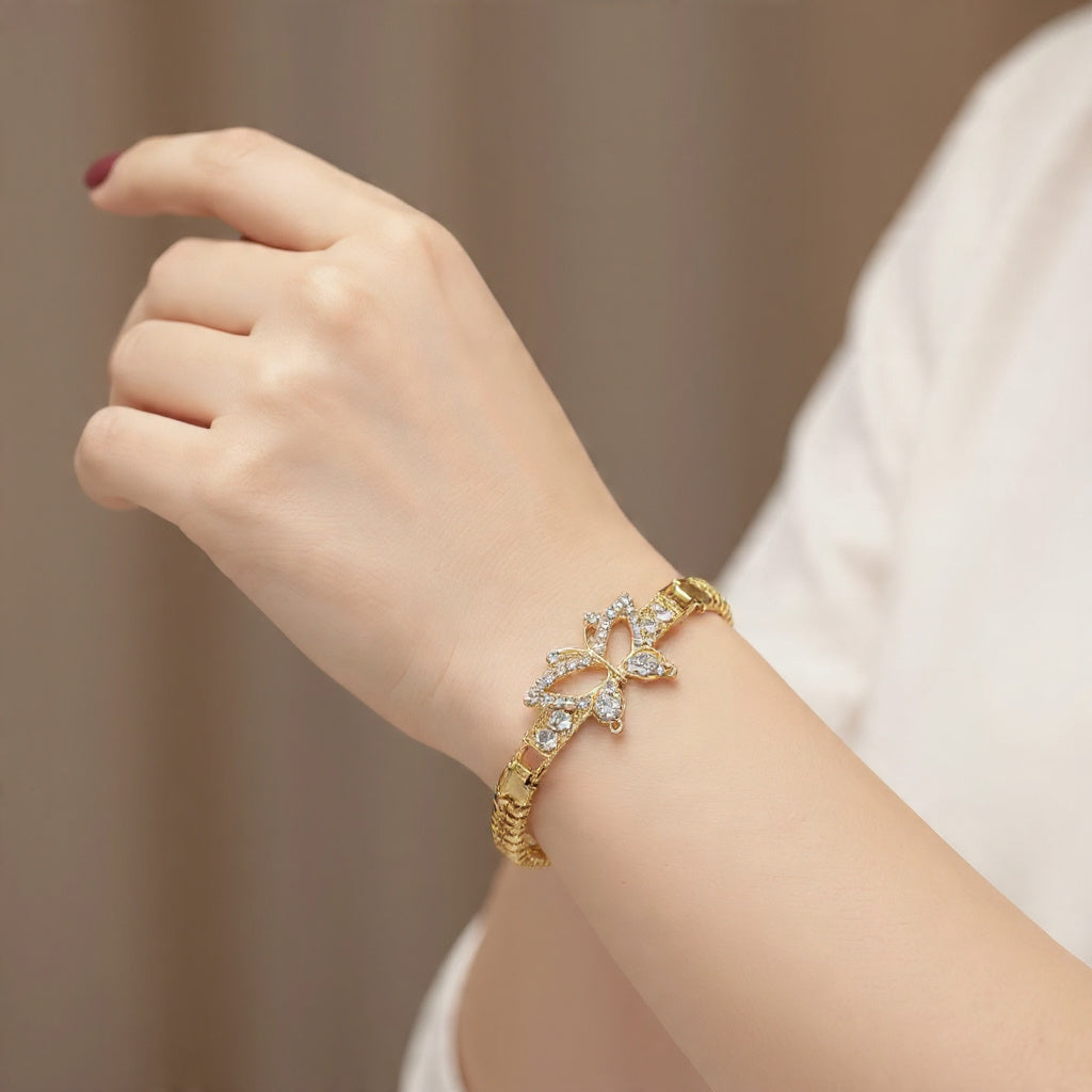 Golden Butterfly Zircon Bracelet in Gift Packing
