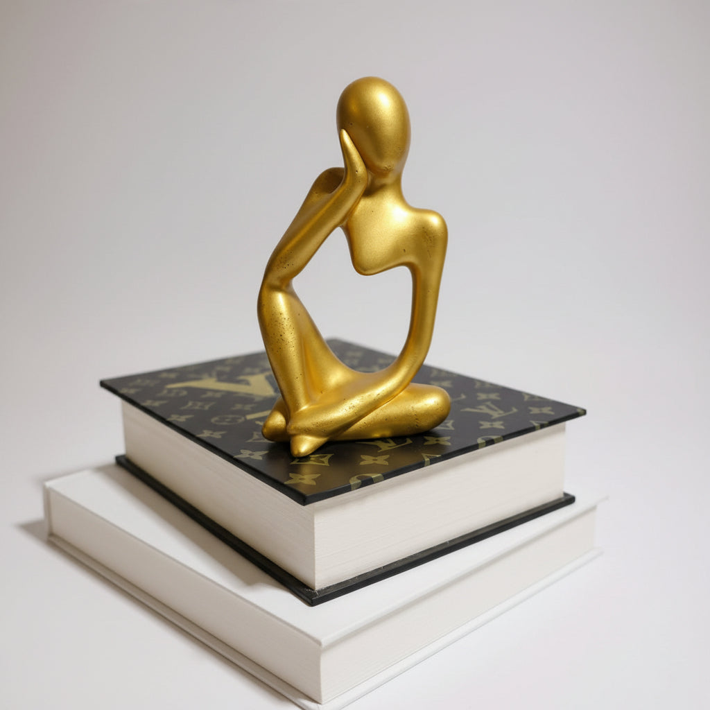 Golden Abstract Thinking Statue