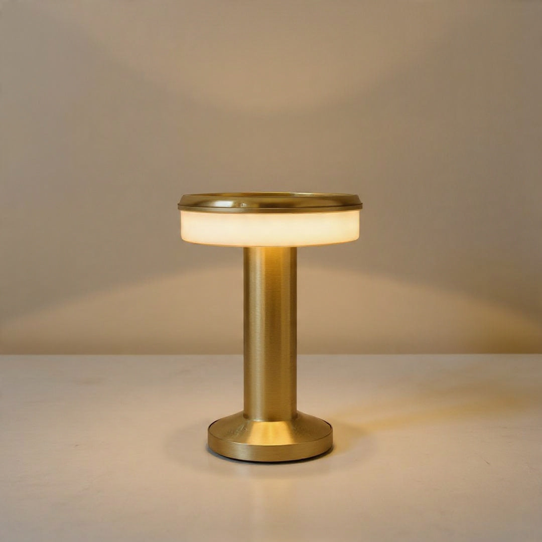 Golden LED Desk Lamp – 3 Light Colours, Portable, Rechargeable, Touch Sensor