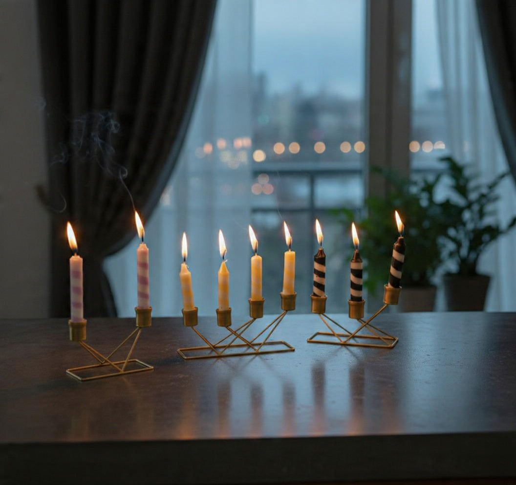 European Style Golden Candle Stands (3-Pcs Set)