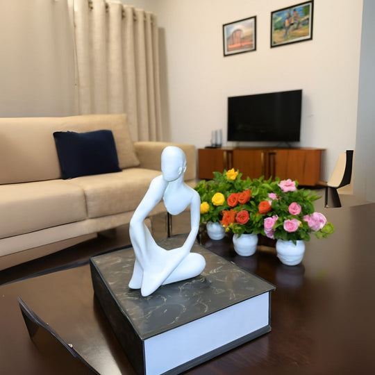 White Abstract Thinking Statue